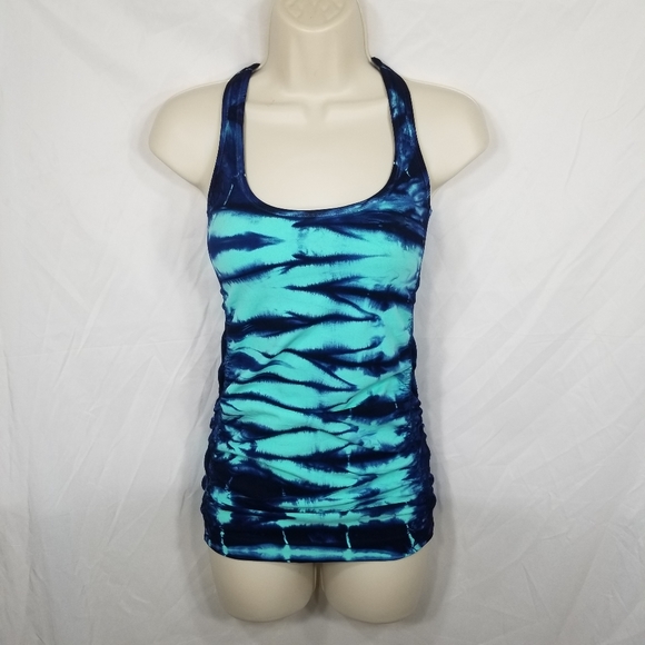 Womens Nux Newly Charmed Tank Magic Mint Blue Racerback Tank Tie Dye Small - Picture 2 of 8